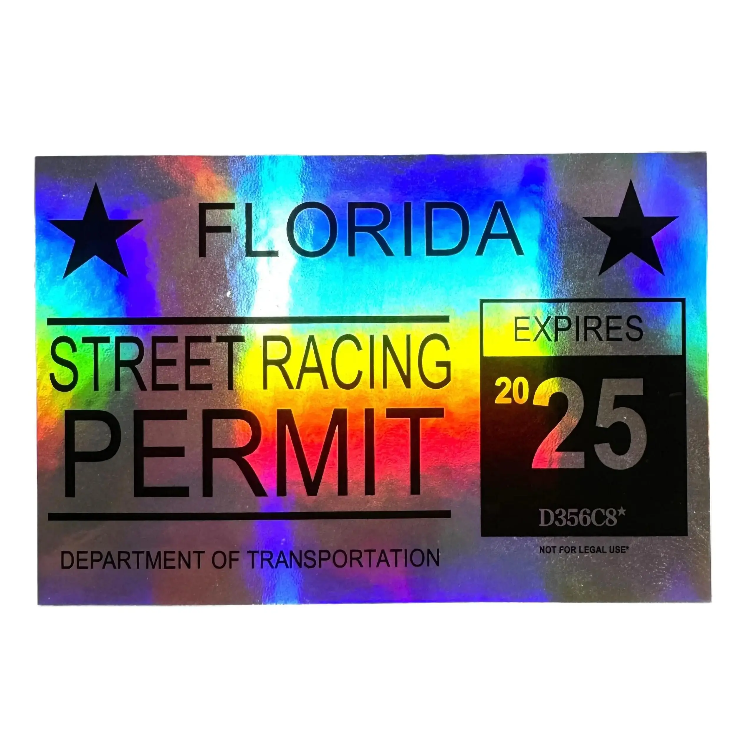 50 states 2025 Laser Street Racing Permit Sticker