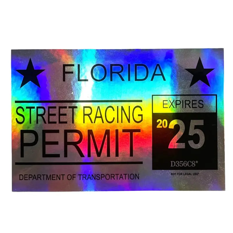 50 states 2025 Laser Street Racing Permit Sticker