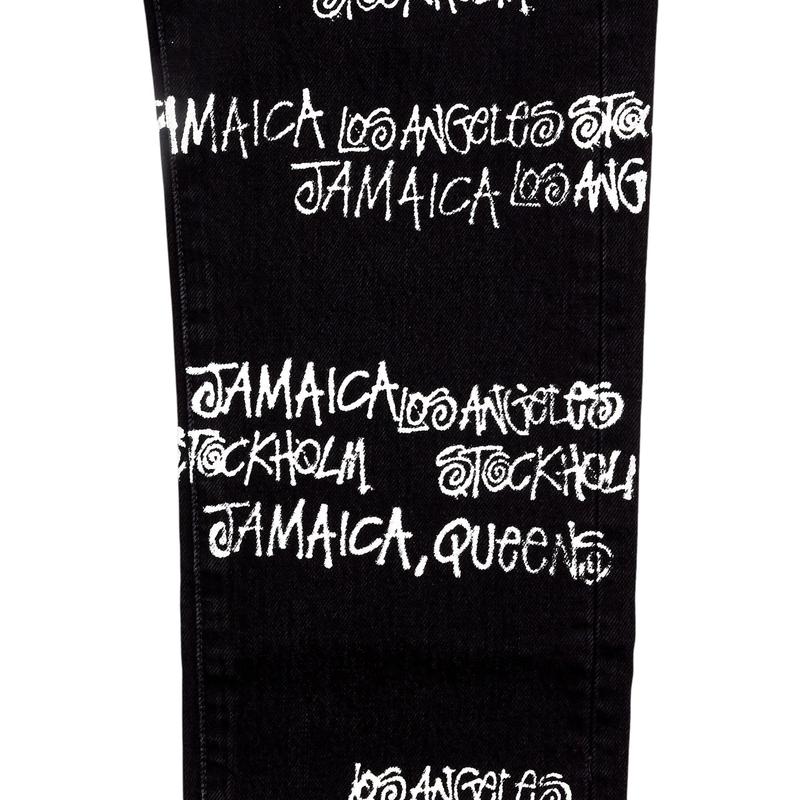 Denim Tears x Stussy x Our Legacy TTL Embroidered Logo Levi’s 501 Jeans Black Multi