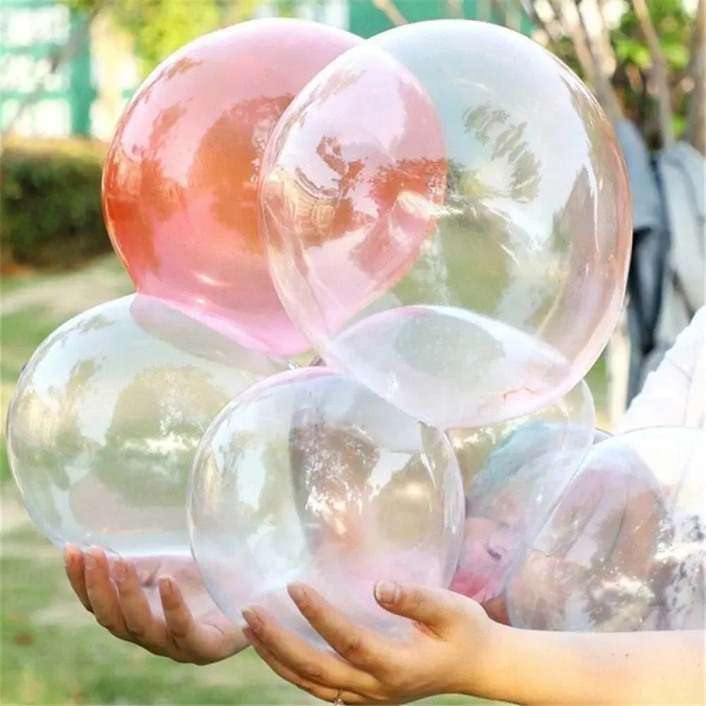 5/10/20pcs Random Colors Bubble Balloons Blow Plastic Bubbles Enjoy Nostalgic Bubble Blowing Game For Birthday Parties