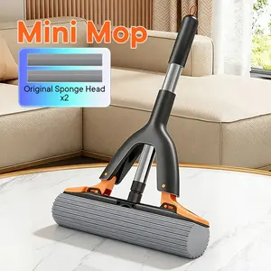 Mini Mop, Hands-free Washable Mop, Super Absorbent Living Room Desktop Mop, Bathroom Glass Wiper, Wall-mounted Portable Sponge Mop