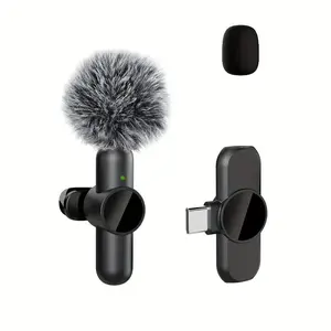 Wireless Lavalier Microphone, USB Rechargeable Wireless Microphone, Plug & Play Lapel Mic for Video Recording, Teaching, Interviews, Podcast, Audio