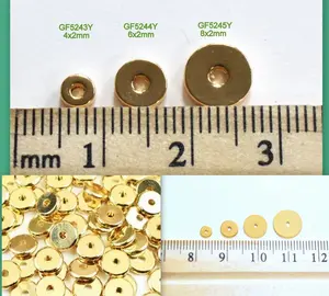 Gold Filled Look, EP Rondel Spacer Beads - Plain Seamless Roundel in 4mm 6mm 8mm 10mm- Round,Flat,Thin