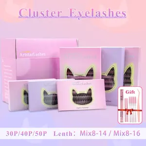 DIY Lash Extension Kit Volume Lash Clusters D Curl Individual Lashes doe eye lash map clusters evil lash map clusters Lash Clusters Kit eyelash extensions kit  Beginner Friendly Self-Grafting Eyelashes Kit