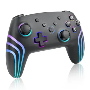 Gamepad Bluetooth wireless controller with six-axis somatosensory vibration RGB colorful lights clear ergonomic grip Turbo Set hdmi output dual drift motor charging dock gaming clip