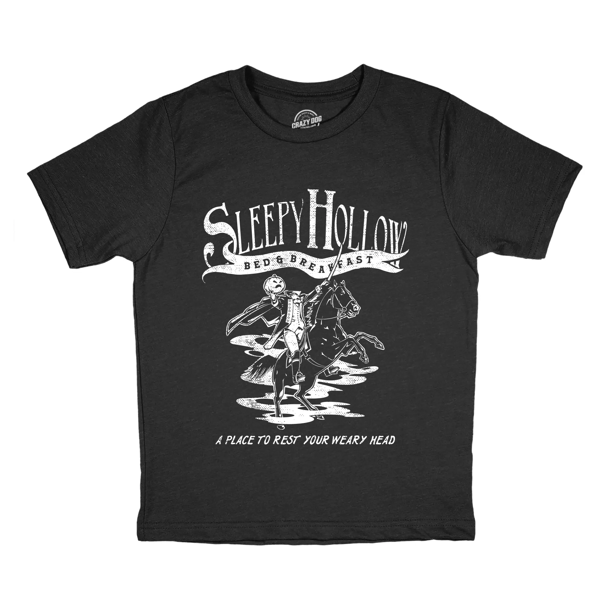 Youth Funny T Shirts Sleepy Hollow Bed and Breakfast Sarcastic Halloween Graphic Novelty Tee For Kids Funny T Shirts Halloween Tops for Kid Novelty Tees for Kids Black -