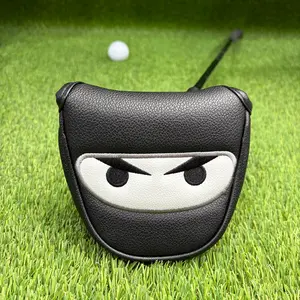Golf Putter Cover Cool  Trendy Black Samurai Design, Putter Fitted, Scratch Resistant Durable, Practical Golf Accessory