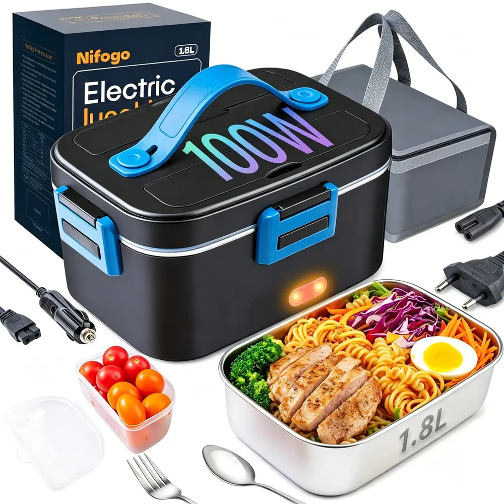 Portable Electric Thermal Lunch Box Warmer - Stainless Steel Leak-Proof Personal Heat Up Lunch Box with Fork, Car Interior Use, Multi-Color Options, Indicator Light Heating Reminder Portable Electric Thermal Lunch Box Warmer - Stainless Steel Leak-Proof Personal Heat Up Lunch Box with Fork, Car Interior Use, Multi-Color Options, Indicator Light Heating Reminder