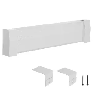 Summervibes VEVOR Baseboard Heater Covers, Premium Series 3 ft Standard Electric Heating Unit Front Cover for Home Improvement, Heavy-duty Steel, Easy Installation for Bedroom Replacing Old Cover, White