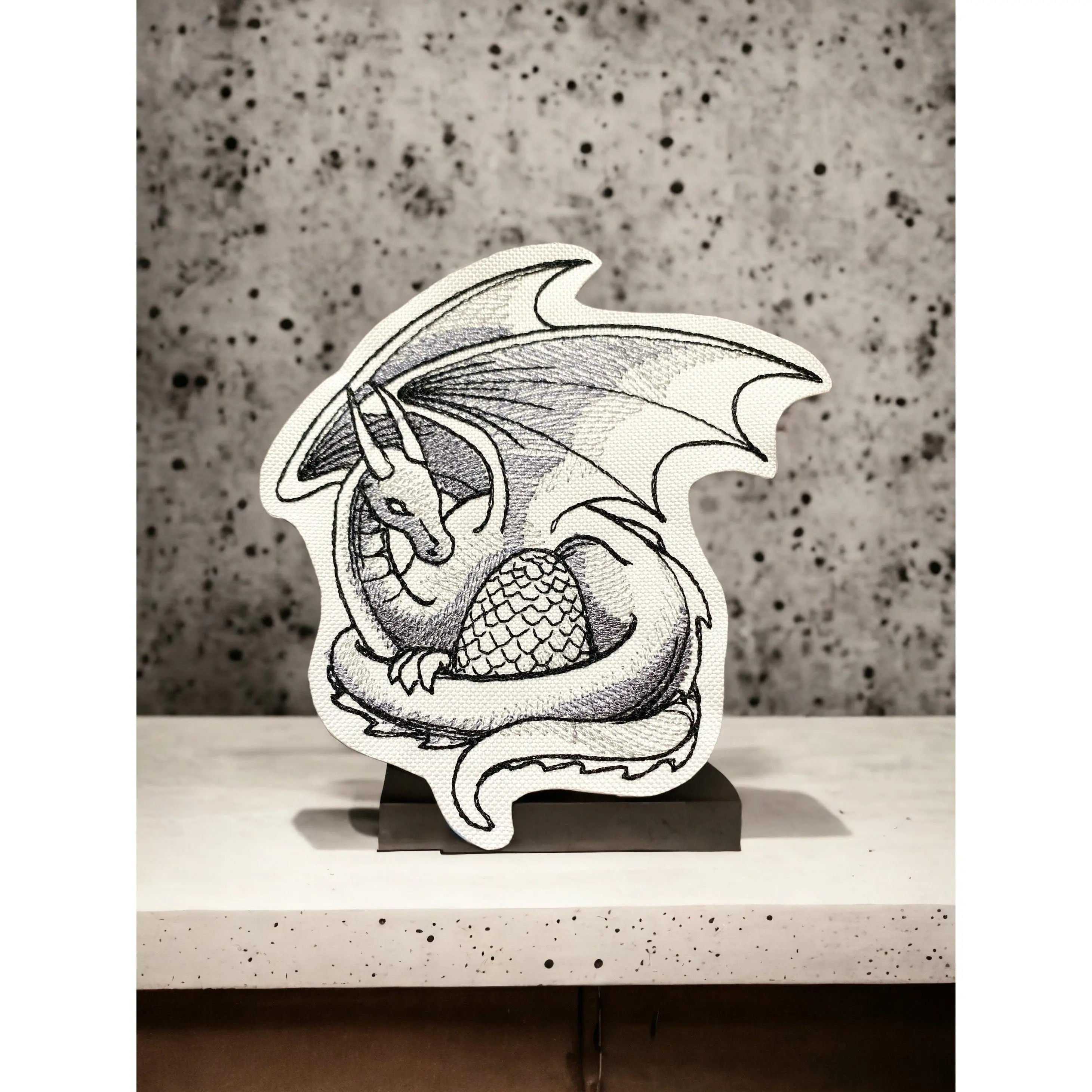 Handcrafted Mother Dragon Embroidery Fabric Patch - Iron-On/Sew-On Easy-Apply Haberdashery Accessory, Multi-Size (XXL, XL 6.85"x7.01", Large) - Sewing Supply for Jackets, Bags - Unique Art for Dragon Lovers