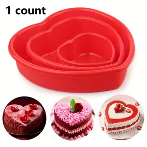 Heart Shaped Silicone Cake Pan, 1/3counts Oven Safe Baking Mold, Reusable Mold, Baking Tray for Home Kitchen