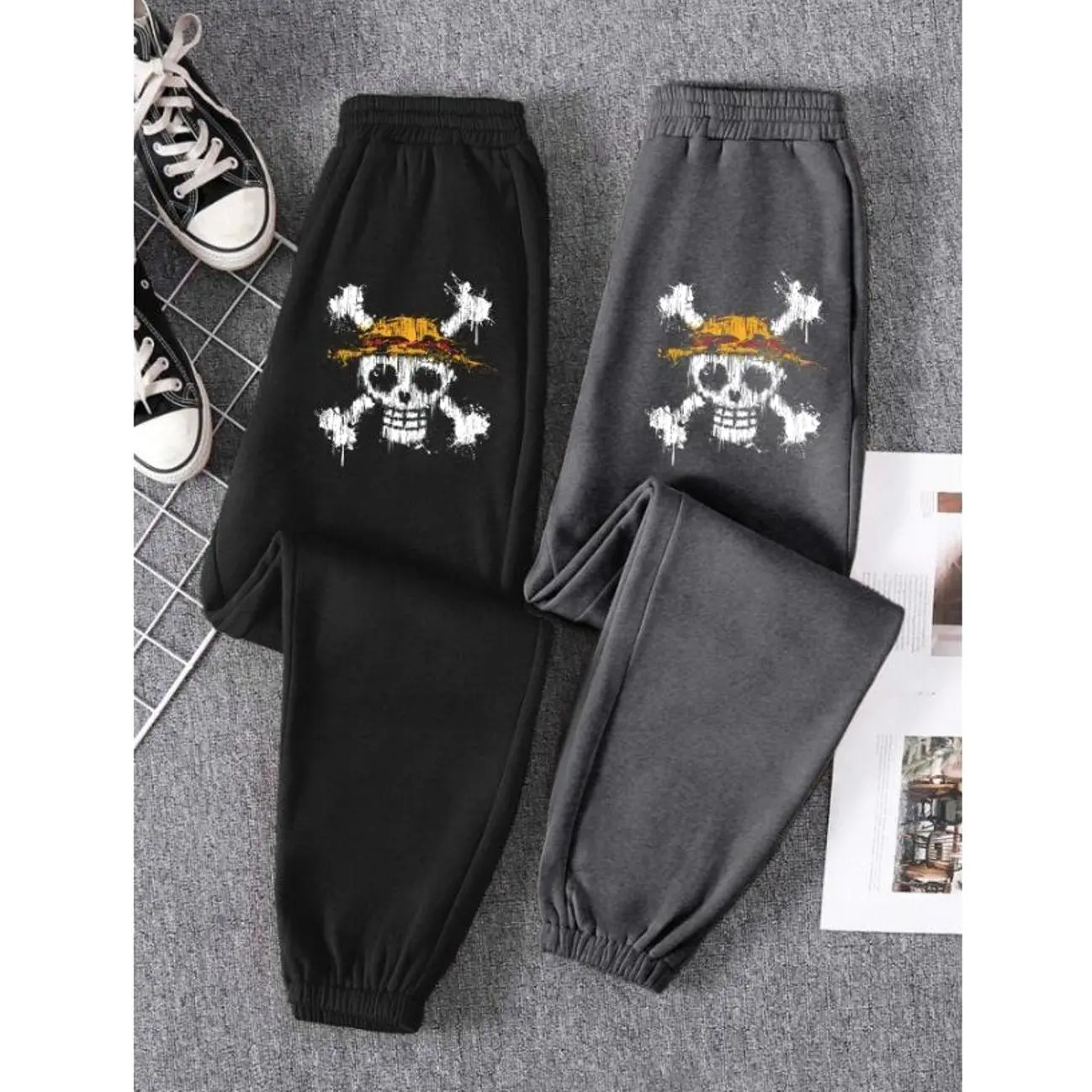 Unisex #OnePiecee Sweatpants, Anime Loungewear, Cozy Streetwear Pants, Casual Japanese Manga Fan Gift - Trendy Unisex Cotton Graphic Casual Sweatpants, Gift For Men and Women, Trending Best Gift SS