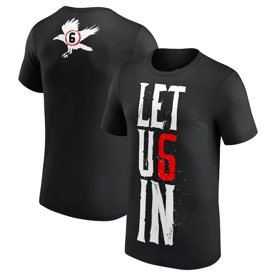 Wyatt Sicks Pro Wrestler Graphic T-Shirt - Men's Unisex Fitted Crew Round Neck Soft Cotton Short-Sleeve Streetwear Top with 'Let Us In' Print, Machine Washable, Luke's Diner Inspired, All-Season Wear