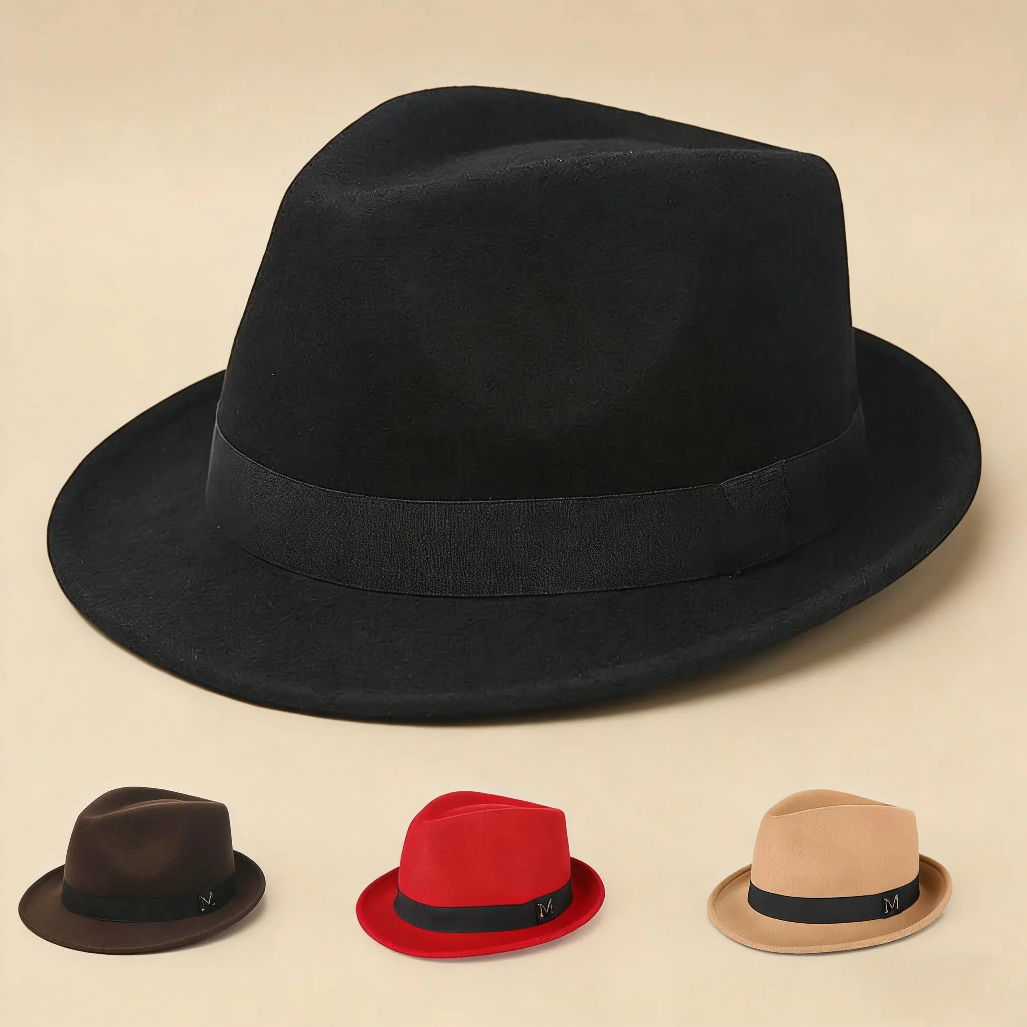 Unisex Wool Fedora Hat - Versatile Retro British-Style Sports & Outdoor Accessory for Casual Wear, Ideal Gift, All Seasons, Outdoor Hats, Adults