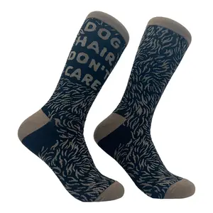 Women's Dog Hair Dont Care Socks Funny Hairy Furry Puppy Lovers Joke Footwear Funny Graphic Socks Comfortable Fitted Spandex Cotton
