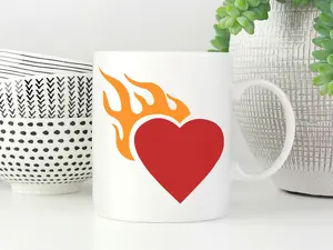 Flaming Heart Stencil - Art and Wall Stencil