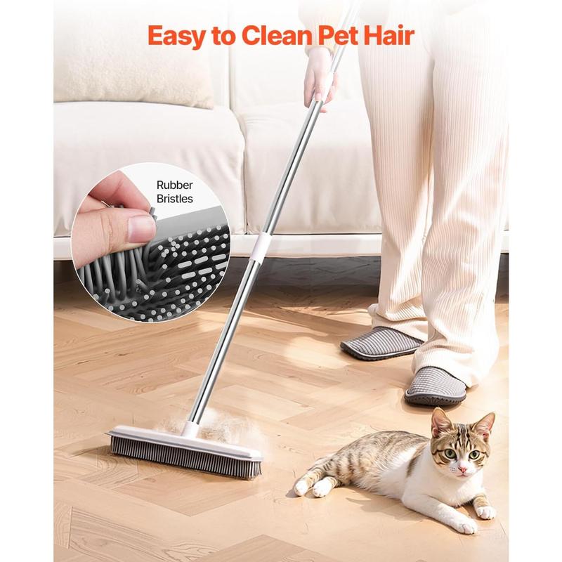 Pet Hair Removal Broom with 47.2in Adjustable Handle & Rubber Squeegee for Dog Cat Hair Removal on Couch Hardwood Floors TikTokShop Deal