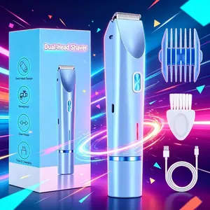 Rechargeable Electric Trimmer, Mini Bikini Trimmer for Women, Body Hair Remover, Dual Head Electric Depilator, Portable and Efficient
