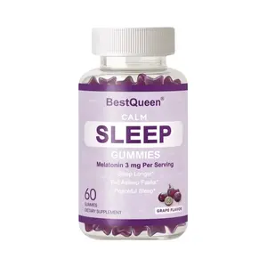 BestQueen Sleep Gummy – 3mg Melatonin, Vegan & Gelatin-Free, Grape Flavor, Relaxation & Better Sleep Support – 60 Gummies Dietary Healthcare