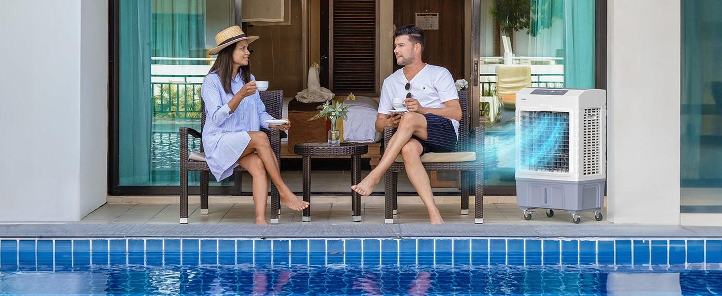 [FLASH SALE | ROVSUN ] 10.5 Gal Portable Evaporative Air Cooler with Remote Control