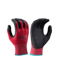 Kiwi PUD Palm Coated Nylon Knit Red Grip Gloves [R53400]