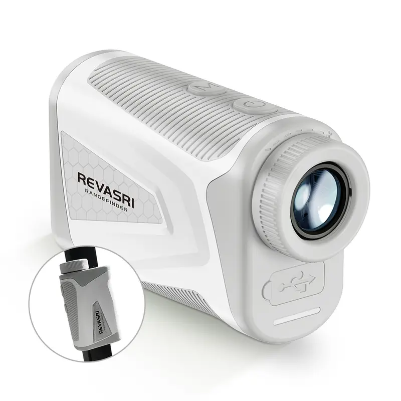 REVASRI Golf Rangefinder - Slope Toggle with True Reads, Crystal Display, Flag Lock Vibration Feedback, Rechargeable Design, Magnet Stripe, Soft Silicone Grip, Tournament Play Equipment, Essential Golf Accessory, Lifetime Technical Support