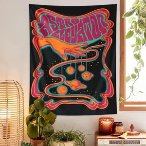 Psychedelic Planet Pattern Tapestry, 1 Count Cosmic Starry Star Magic Art Tapestry, Bohemian Style Wall Hanging for Home Living Room Bedroom Dormitory Decor tiktokshopspringglowup