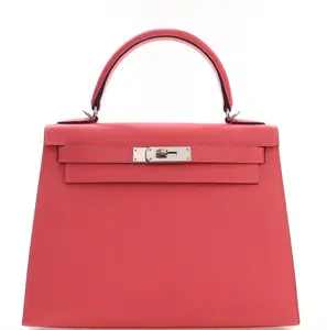 Pre-owned HERMÈS Epsom leather Shoulder Bags HERMES 8w ROSE AZALÉE EPSOM KELLY 25 2023 B stamp 4000013711555