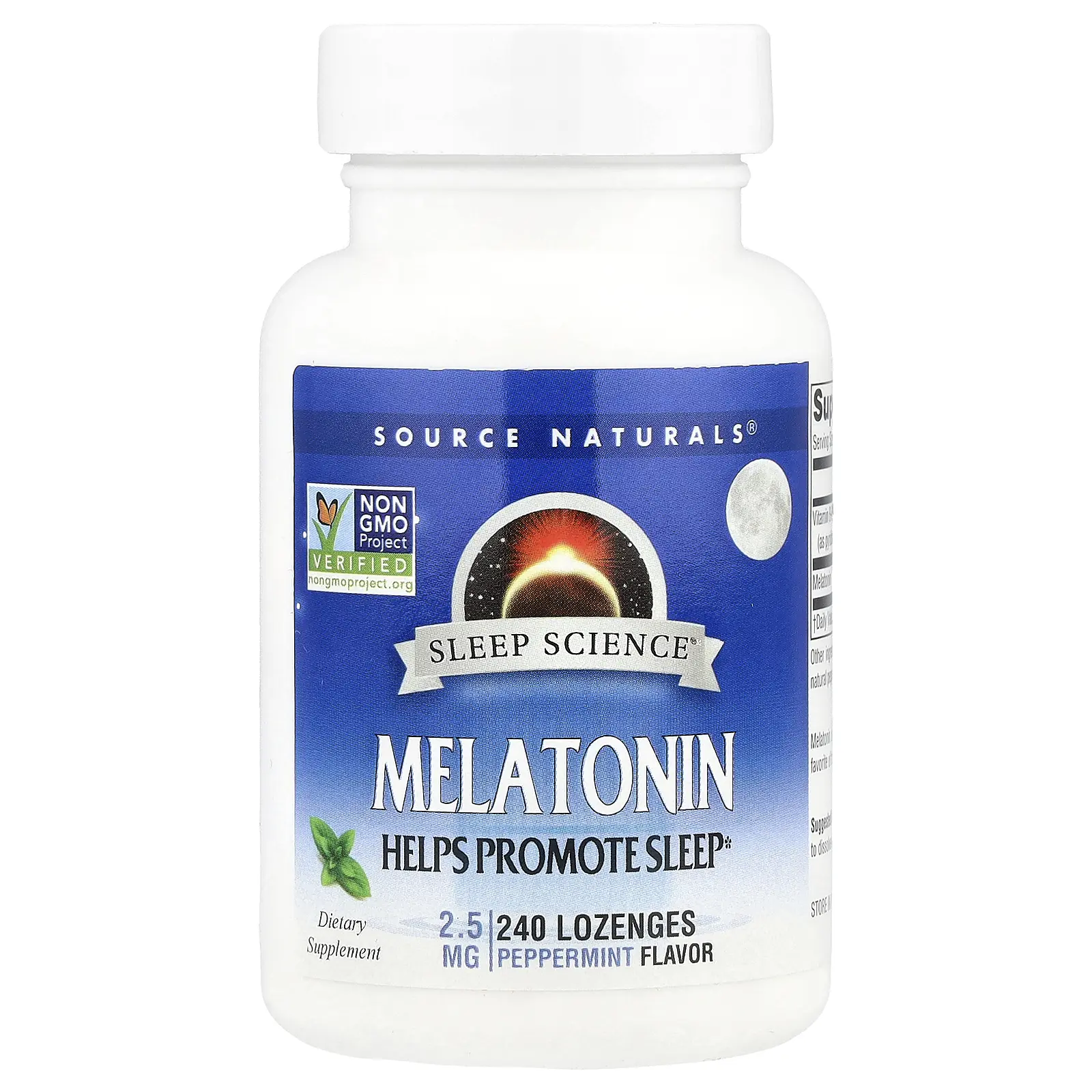 Source Naturals Sleep Science®, Melatonin, Peppermint, 2.5 mg, 240 Lozenges