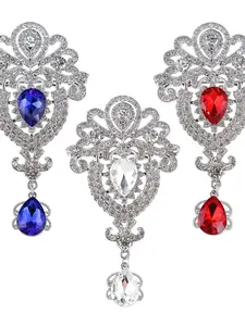 Women's Crystal Brooch Pin, High-End Exaggerated Design Lapel Flower Accessory, Elegant Jewelry for Women