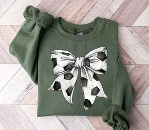 Vintage Soccer Bow Sweatshirt, Game Day Shirt, Gift For Soccer Mom, Soccer Lover Tee, Soccer Season Mom Gift, Team Player Jersey