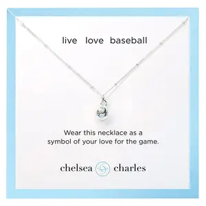 CC Sport Silver Baseball Charm Necklace