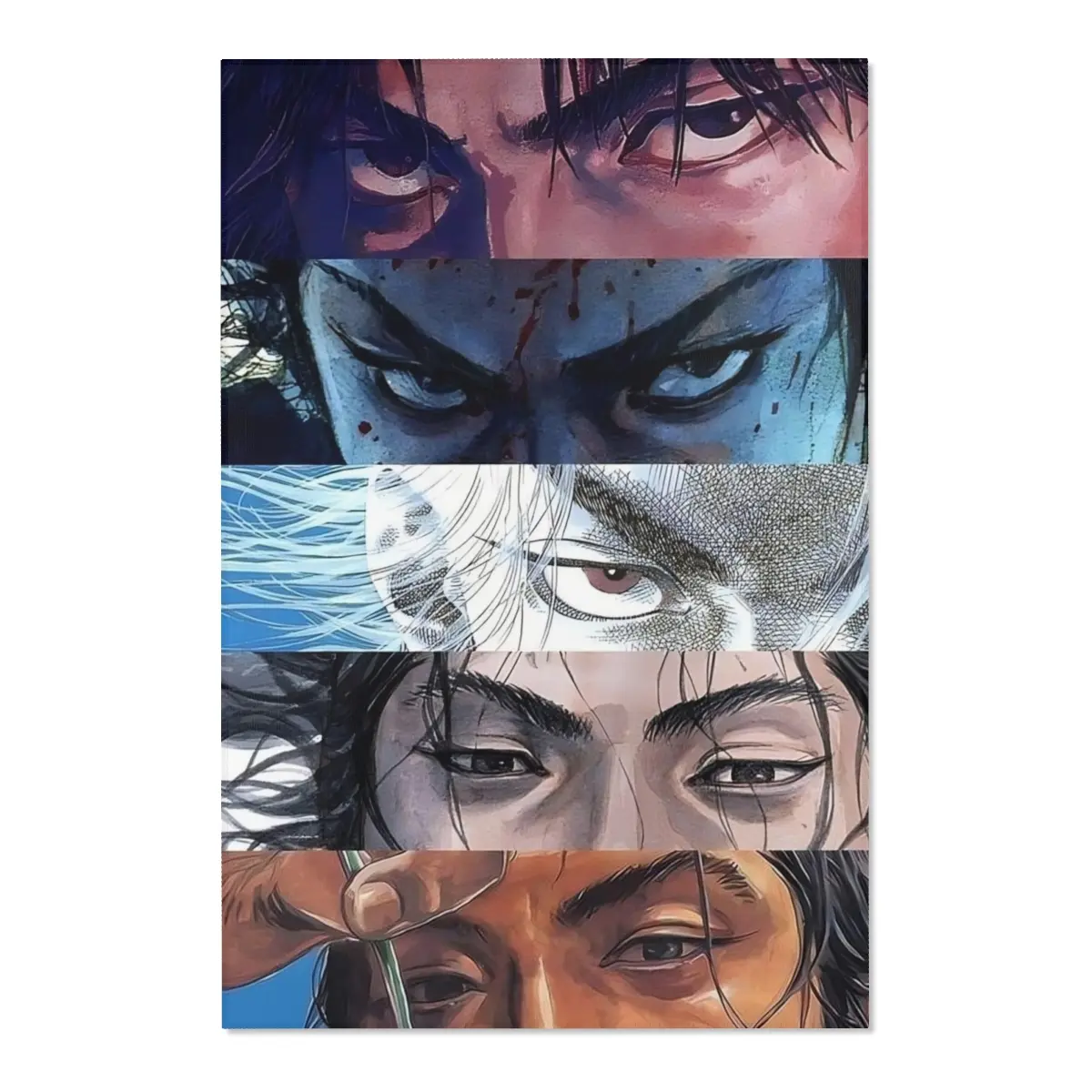 Vagabond Rug, Miyamoto Musashi, Berserk, Guts, Samurai, Manga Panel Rug