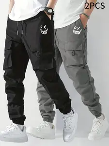 Boys' Cargo Pockets & Drawstring Waist Bottoms for Comfort & Style Everyday Wear Functional & Stylish Design with Adjustable Fit and Practical Pockets Casual Sweatpants Casual Pants