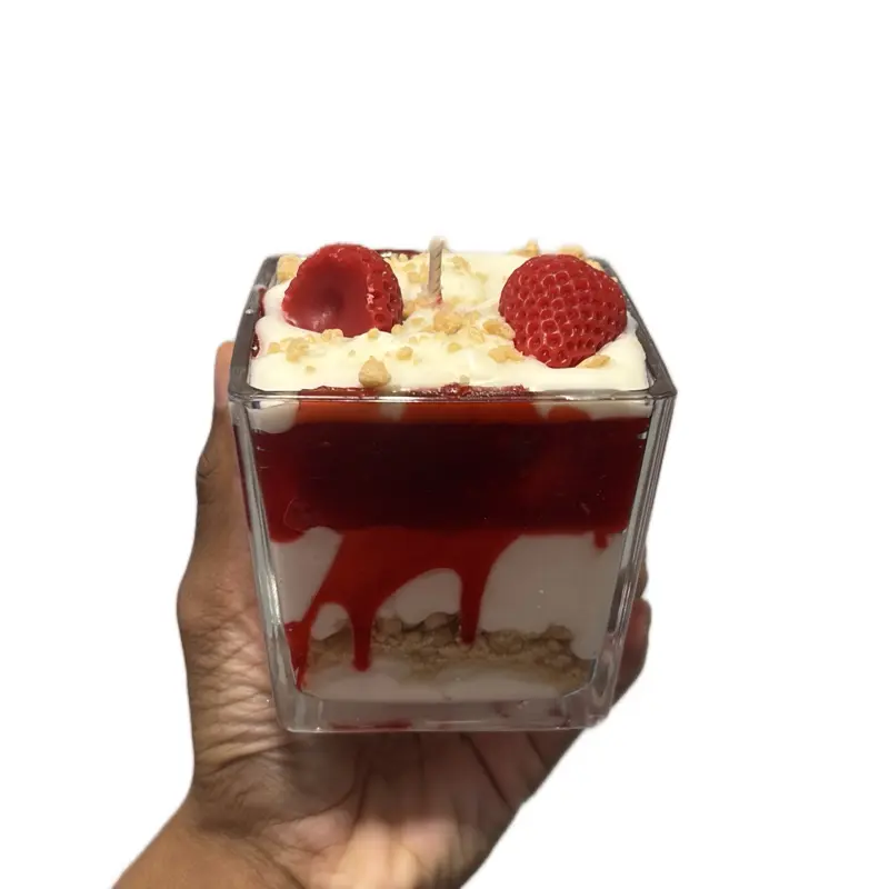 Strawberry cheesecake candle