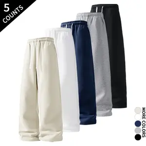 “5-Pack/5 Counts” — Vibrant solid-color loose sweatpants, ultra-oversized casual streetwear long pants