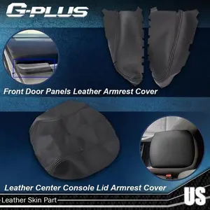 Fit For 09-15 Honda Pilot Center Console & Front Door Armrest Leather Covers G-PLUS