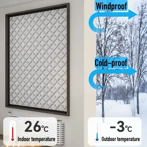 One Piece No-Drill Easy Install Thermal Insulated Curtain, Windproof Noise Reduction Warm Effect, Versatile Suitable for All Occasions