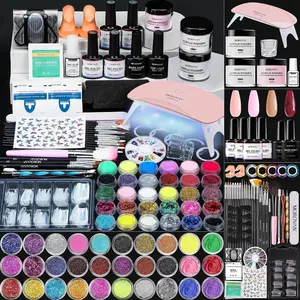 Morovan Blossom Acrylic Nail Kit with U V Lamp Blossom Series Acrylic Nail Set with Everything Professional Gel Polish Kit with Glitter Acrylic Powder Complete Starter Kit Acrylic Nail Supplies