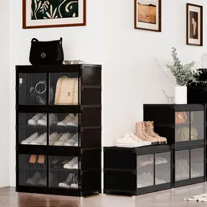 Hausneed Transparent Storage Rack Clear Shelving Unit with Format Storage Compartments and Dust Cover,3/5/7 layers,Suitable for rental housing, bedrooms, living rooms