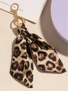 Leopard Pattern Fabric Keychain, Rock Keychain, Cute Multi-Functional Bag Charm, Perfect for Women's Wallets, Handbags, Backpacks, Keychain Accessories