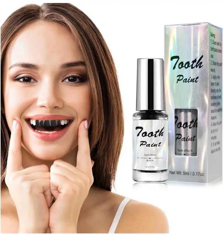 Black Tooth Paint,Professional Black Out Teeth Makeup,Quick Dry & Realistic, for Cosplay,Rotten Teeth Makeup and Missing Teeth SFX for Halloween Art Theater