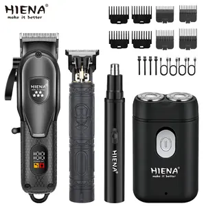 HIENA men's four-in-one rechargeable electric beauty set | Barber scissors, electric foil shaver, beard trimmer, ear, nose and hair clipper set | USB charging, perfect holiday or Father's Day gift Cordless Hair Cutting Barber Clippers Set