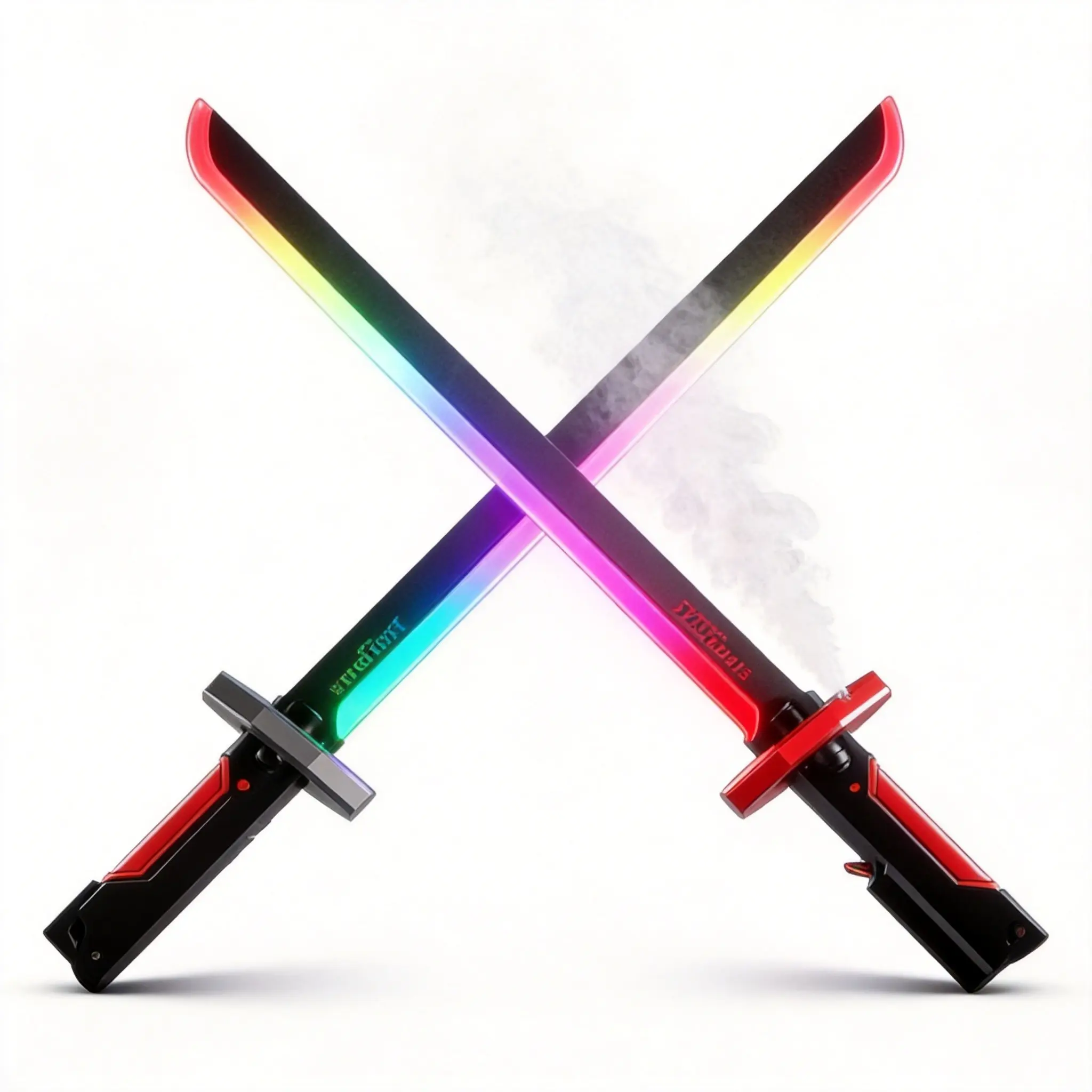 PIAOBOZHE Light Up Spray Sword - 8 RGB Color LED Katana with Mist Spray Effect, Type-C Rechargeable Samurai Sword with Scabbard, Expandable Light Saber Toy for Kids Adults Cosplay Halloween Birthday Gift cyberpunk spark