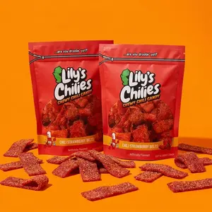 Chili Strawberry Belts (Two 4oz Bags), Chili Candy Snack