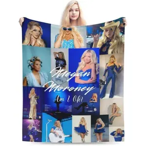 Megan Music Moroney Throw Blanket Ultra-Soft Micro Fleece Blanket Cozy All Seasons Warm Flannel Blanket for Sofa Chairs Bed Office Outdoor Travel