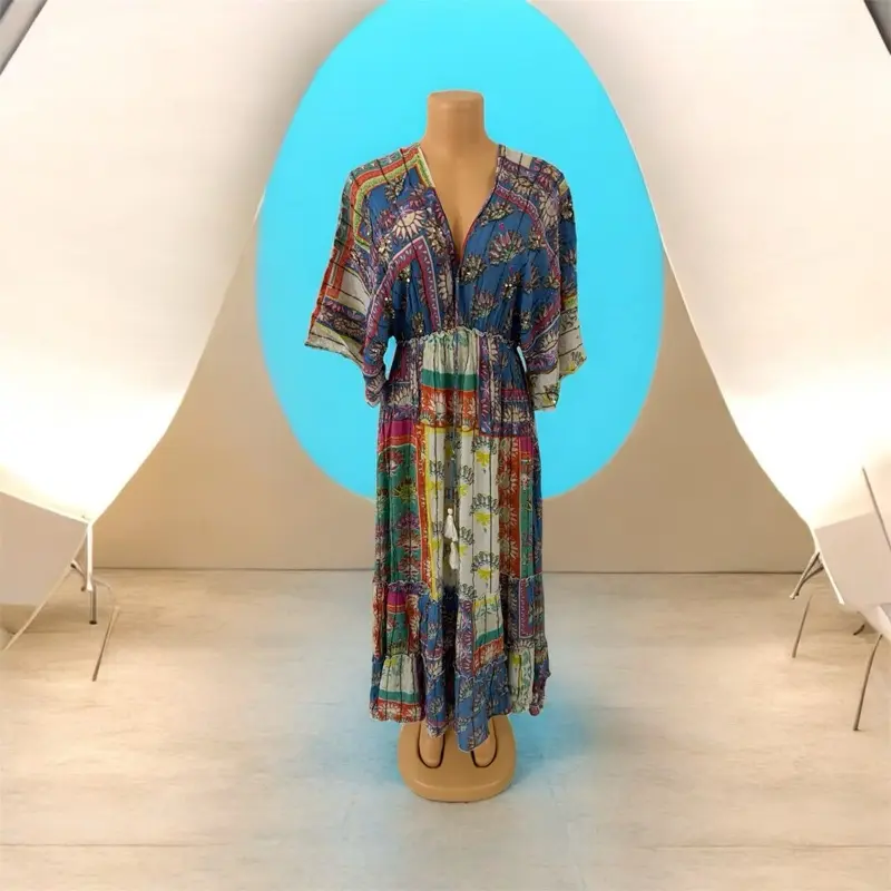 Indu Viscose Dress – One Size Flowy Boho Chic Women’s Dress