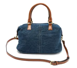 Patricia Nash Pierra Denim Satchel with Crossbody Strap