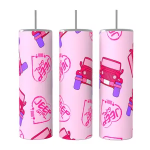 Jeep Girl 20oz skinny Tumbler Drinkware Insulated Lid Coffee Portable