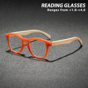 Men's Plastic Square Reading Glasses, Classic Vintage Casual Style, Fashionable Old Readers, Simple Artistic Design, Reading Eyeglasses